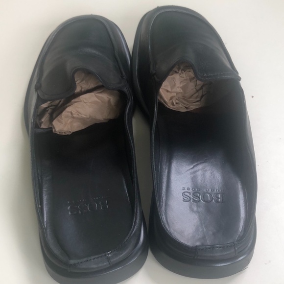 HUGO BOSS Men Black Leather Slides Slippers main image 7